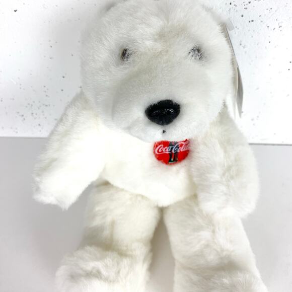 Vintage Coca Cola Polar Bear Plush 1998 New With Tags White Red Logo - Picture 9 of 15